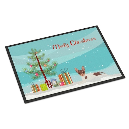 Carolines Treasures 24 x 36 in. Toy Fox Terrier Christmas Tree Indoor or Outdoor Mat CK3511JMAT